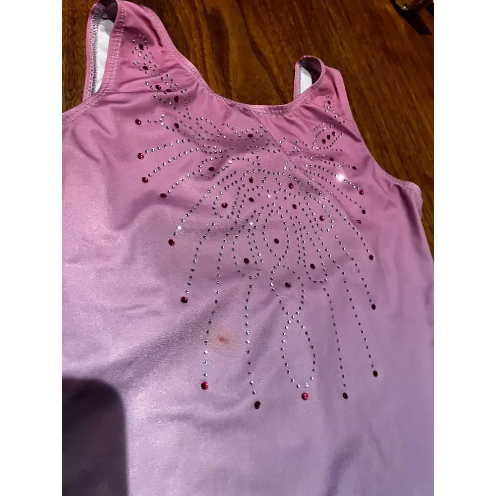 Girls Gymnastics‎ Leotards Lot Zaclotre Metallic Star & Purple Rhinestone Sz 160
